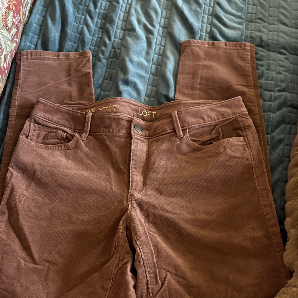 LOFT Women's Skinny Jeans - Corduroy Brown